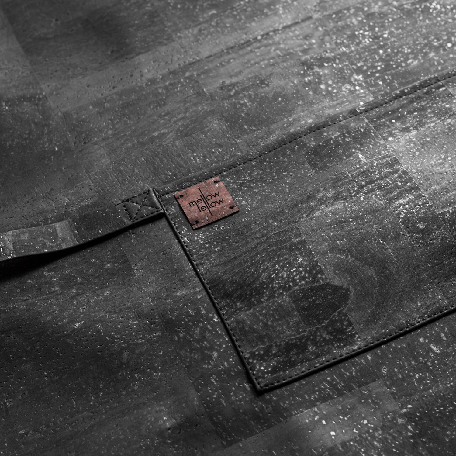 lack cork leather Apron, detail. Design by Mellow Fellow