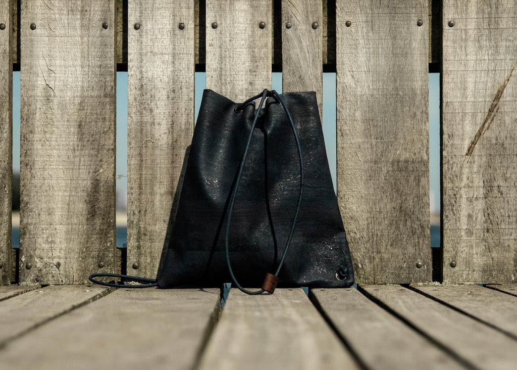 Blue cork leather Shoulder Bag by Mellow Fellow