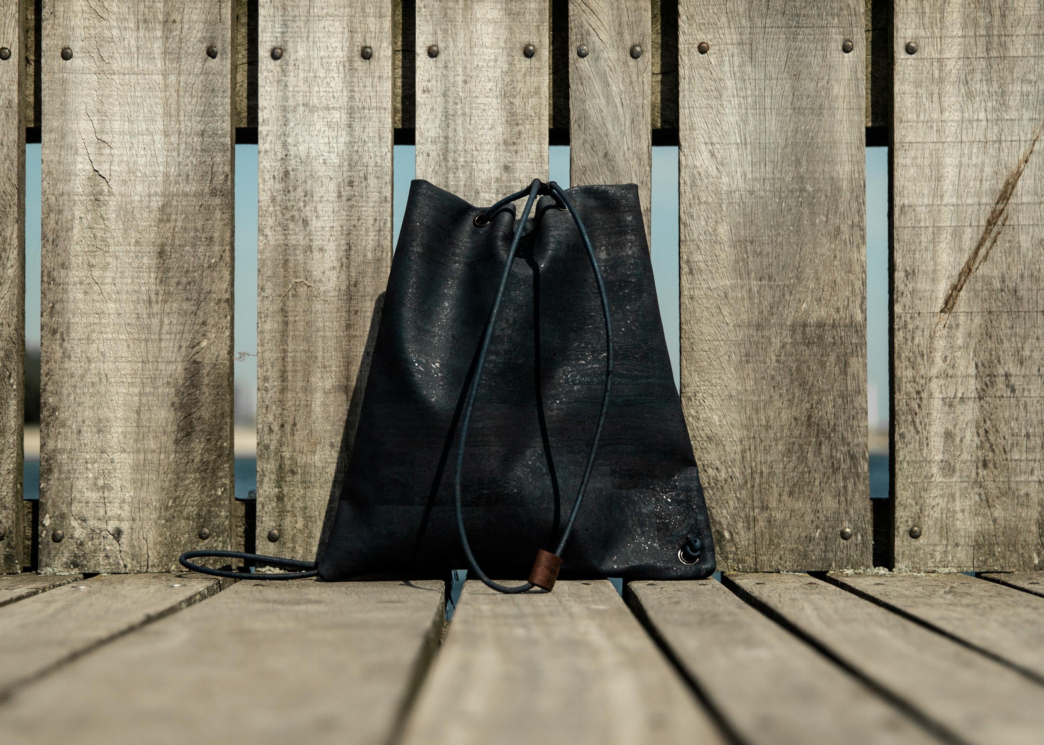 Blue cork leather Shoulder Bag by Mellow Fellow
