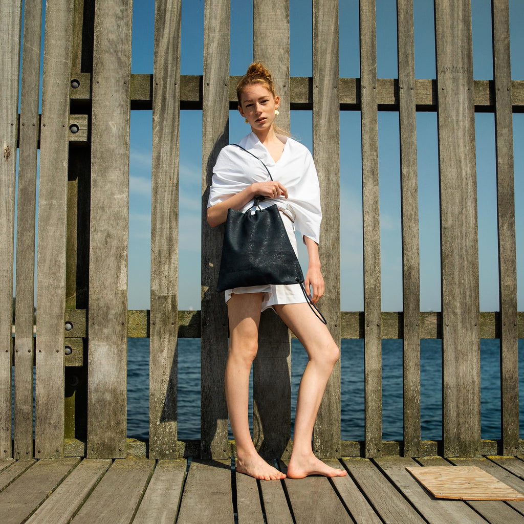 Mellow Fellow cork leather bag styled in Copenhagen