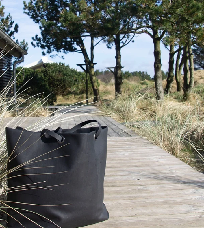 Black cork leather Carry-All bag by Mellow Fellow