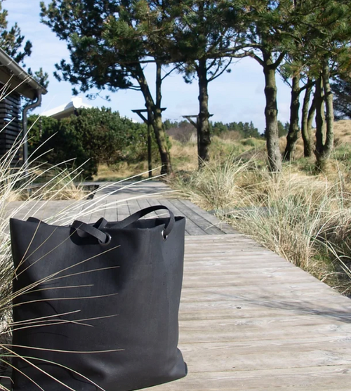 Black cork leather Carry-All bag by Mellow Fellow