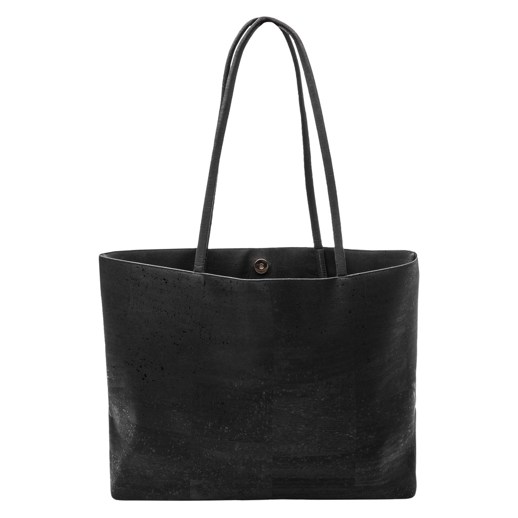 Black cork leather Shopper tote by Mellow Fellow