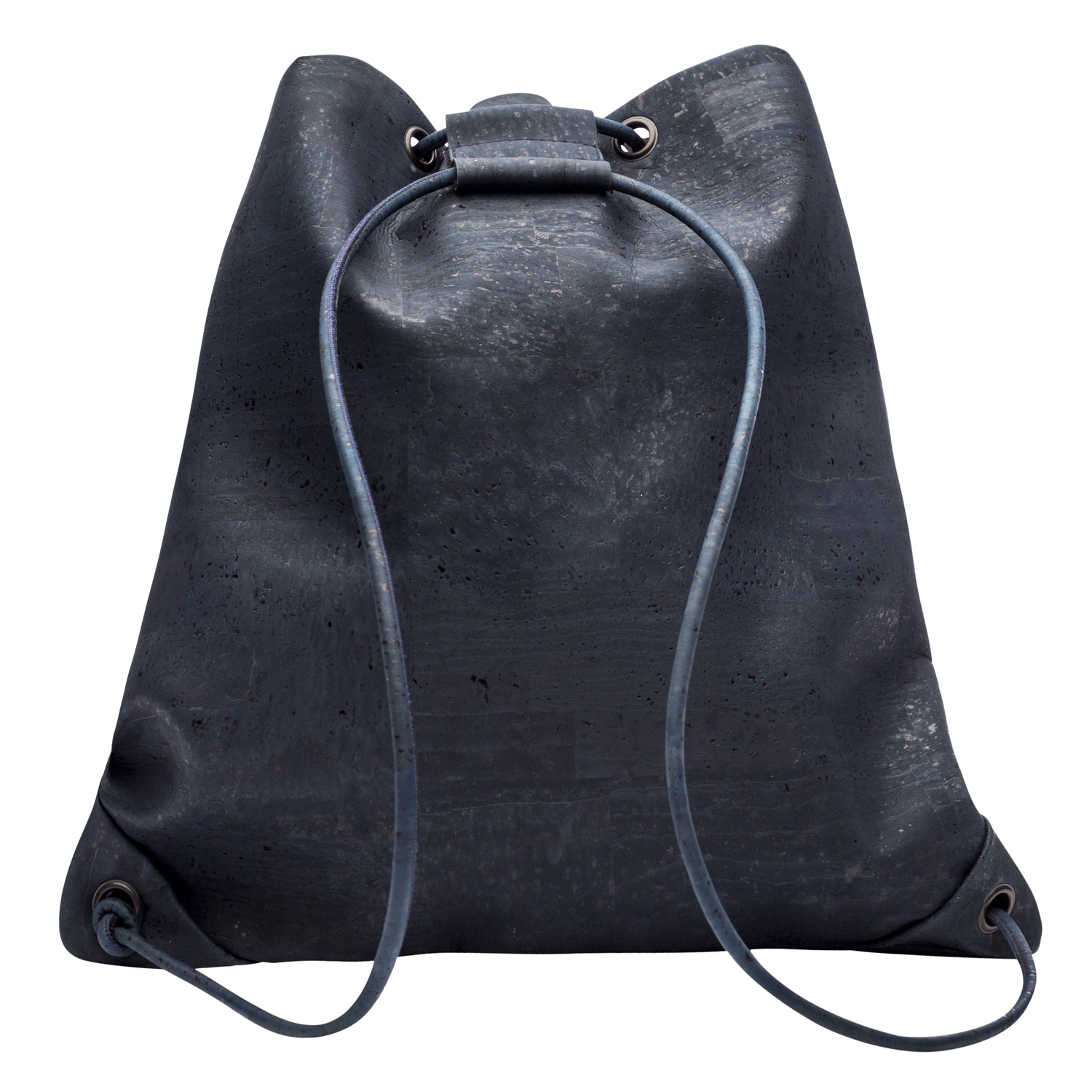 Blue cork leather Shoulder Bag by Mellow Fellow seen from behind