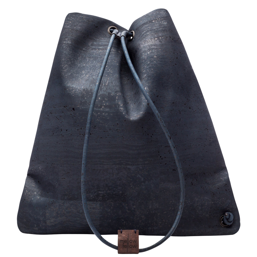 Blue cork leather Shoulder Bag by Mellow Fellow front