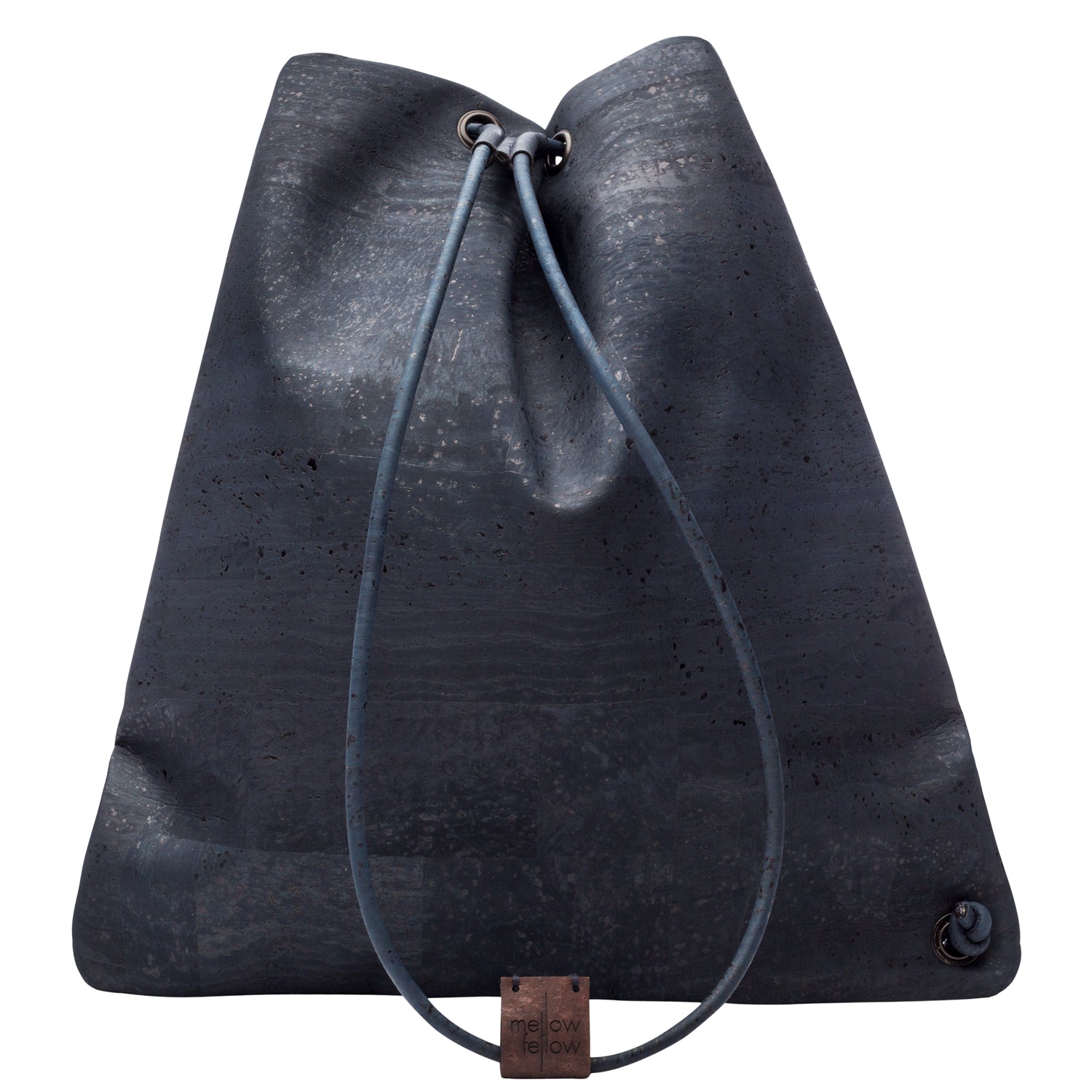 Blue cork leather Shoulder Bag by Mellow Fellow front